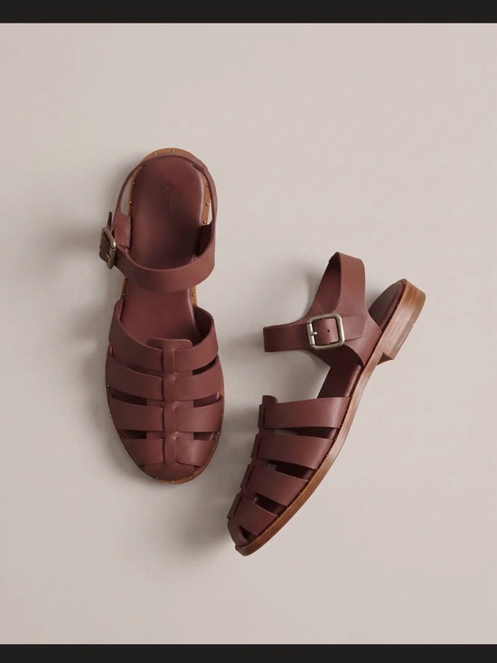 Quince Shoes - Quince Brown Leather Fisherman Sandals